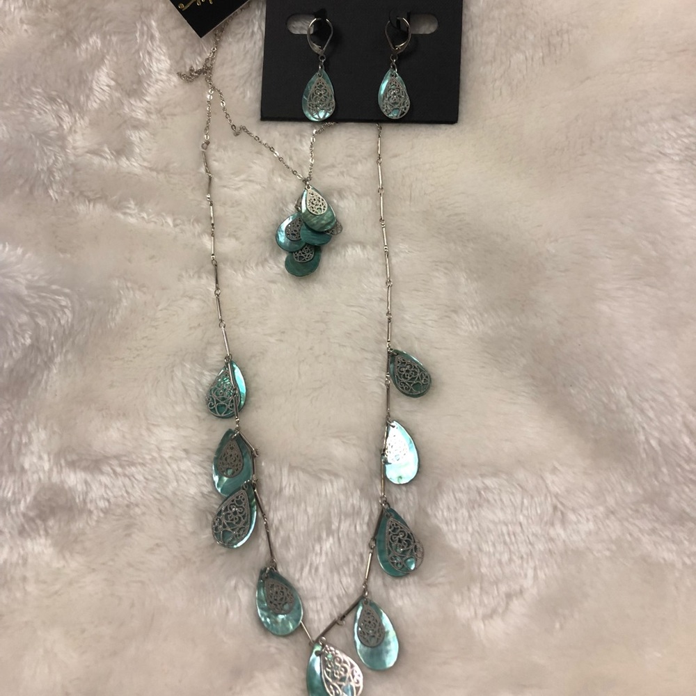 Cookie Lee shell double necklace and earrings